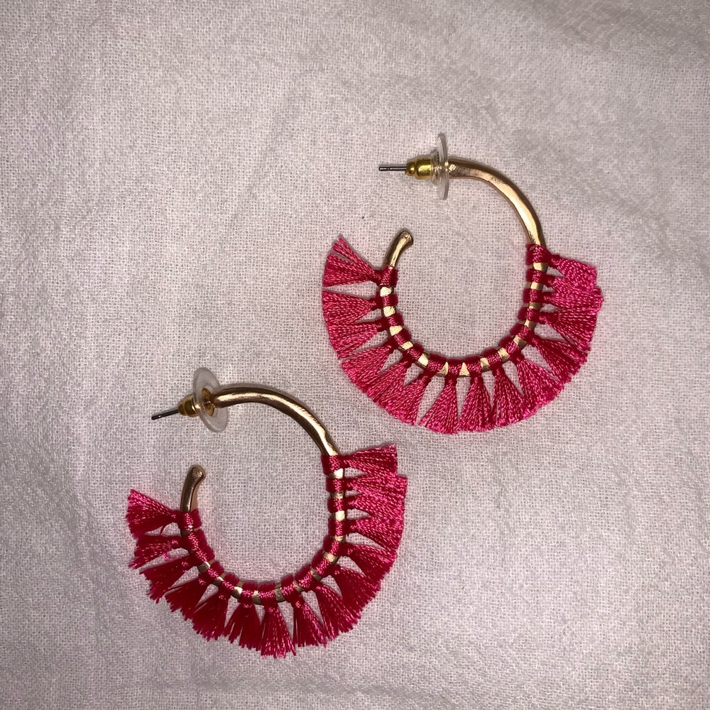 Boutique earrings! Hot pink!